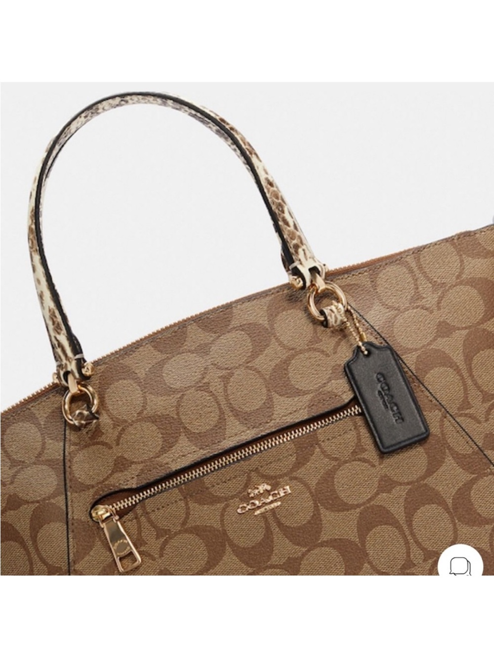 COACH Prairie Satchel / Shoulder In Colorblock
Signature Canvas Khaki/Black - Picture 8 of 16